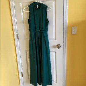 Halara stand collar sleeveless flare maxi casual dress with pockets